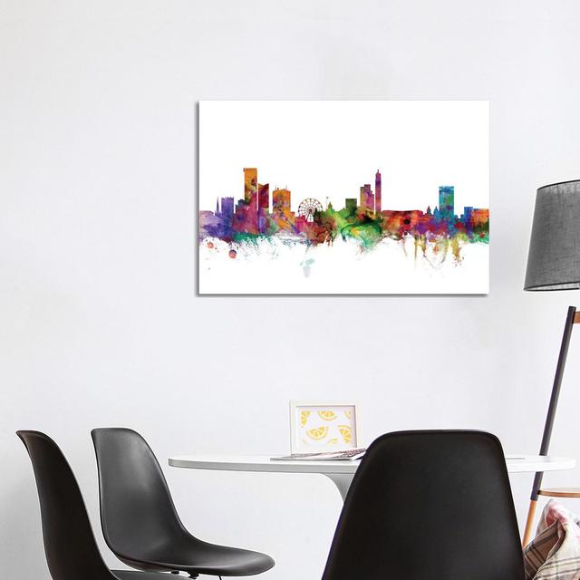 Birmingham, England Skyline by Michael Tompsett - Wrapped Canvas Art Prints Latitude Run Size: 66.04cm H x 101.6cm W x 1.91cm D on Productcaster.