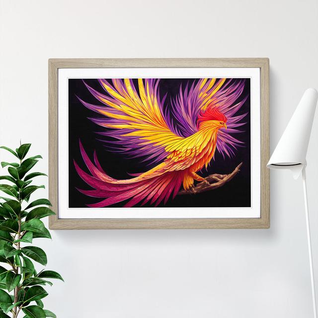 Astonishing Phoenix Bird - Single Picture Frame Print Rosdorf Park Frame Colour: Grey, Size: 46cm H x 64cm W on Productcaster.