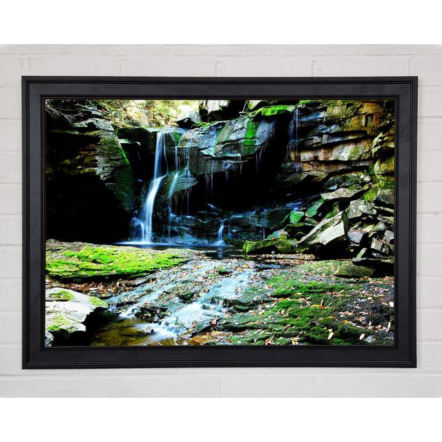 Rocky Waterfall Spill - Single Picture Frame Art Prints Union Rustic Size: 21" H x 29.7" W x 1.5" D on Productcaster.