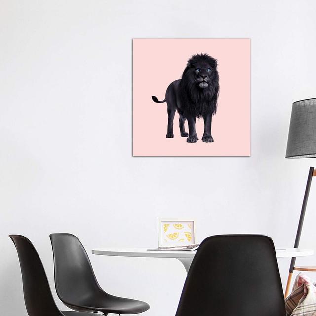 Black Lion by Paul Fuentes - Print on Canvas Latitude Run Size: 45.72cm H x 45.72cm W x 1.91cm D, Frame Option: No Framed on Productcaster.