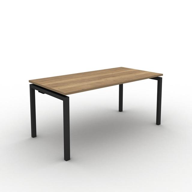 Grazian Desk Ebern Designs Frame Colour: Black, Top Colour: Jura Oak, Size: 73cm H x 120cm W x 80cm D on Productcaster.