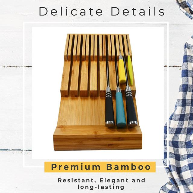 Lillyth In Drawer Knife Block Bamboo Knife Storage 15 Slot Knife Block 17 Stories on Productcaster.