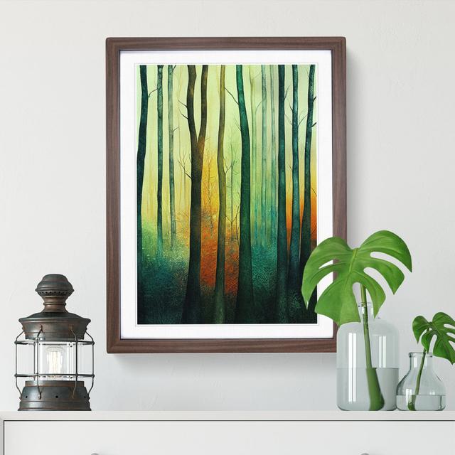 Forest No.6 - Single Picture Frame Painting Alpen Home Size: 34cm H x 25cm W x 2cm D, Frame Colour: Walnut Framed on Productcaster.