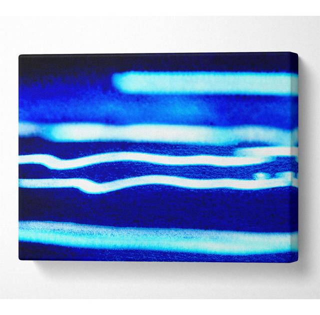 Blue Ripples Of Light - Wrapped Canvas Art Prints Metro Lane Size: 81cm H x 121.9cm W x 10cm D on Productcaster.