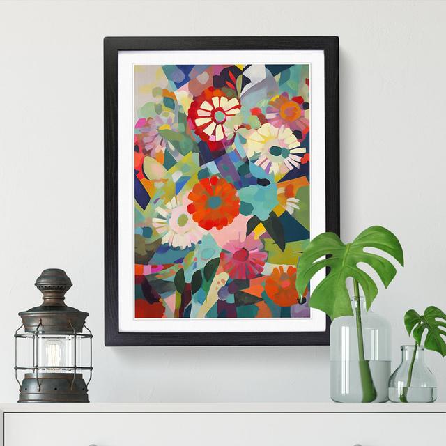 Modern Flowers Orphism Vol.1 - Picture Frame Print Big Box Art Size: 64cm H x 46cm W x 2cm D, Format: Walnut on Productcaster.