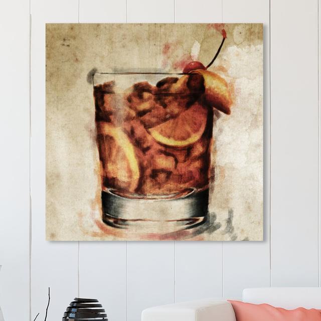 Good Drink, Good Time - Wrapped Canvas Print East Urban Home Size: 30.5 cm H x 30.5 cm W x 3.8 cm D on Productcaster.