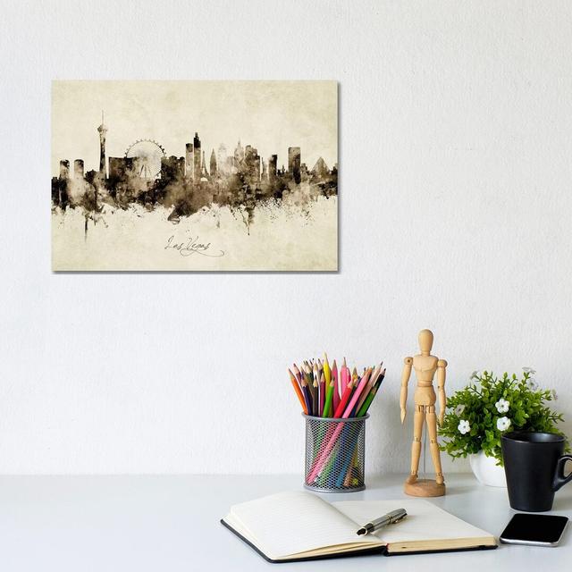 Las Vegas Nevada Skyline by Michael Tompsett - Wrapped Canvas Print 17 Stories Size: 20.32cm H x 30.48cm W x 1.91cm D on Productcaster.