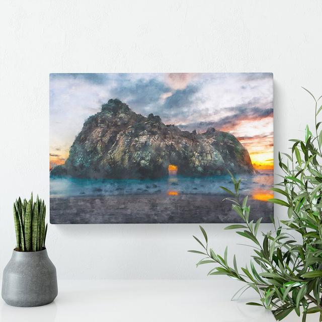 Island Beach - Wrapped Canvas Painting East Urban Home Size: 35cm H x 50cm W x 3cm D on Productcaster.