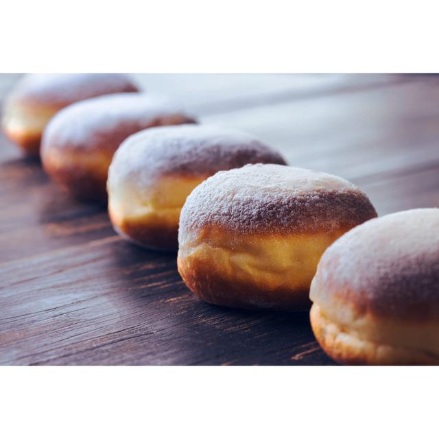 Row of Jelly Filled Doughnuts. by Marinazg - Wrapped Canvas Photograph 17 Stories Size: 61cm H x 91cm W on Productcaster.