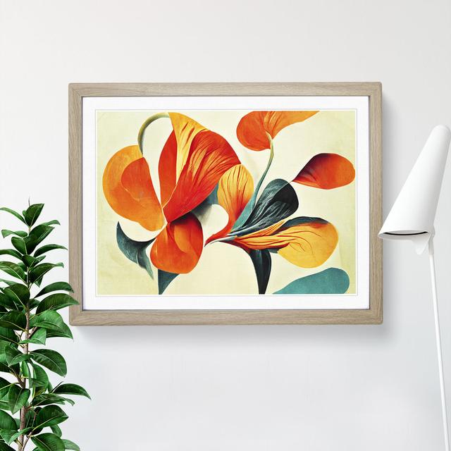 Artistic Floral Abstract Vol.7 - Picture Frame Graphic Art Marlow Home Co. Size: 25cm H x 34cm W x 2cm D, Frame Colour: Oak Framed on Productcaster.