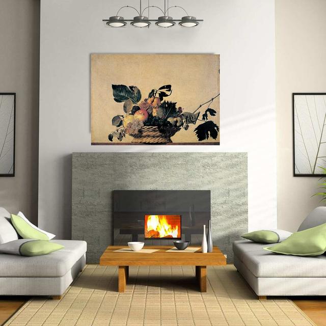 Paneel "Früchtekorb" von Caravaggio, Grafikdruck East Urban Home Größe: 99 cm H x 140 cm B x 1,8 cm T on Productcaster.