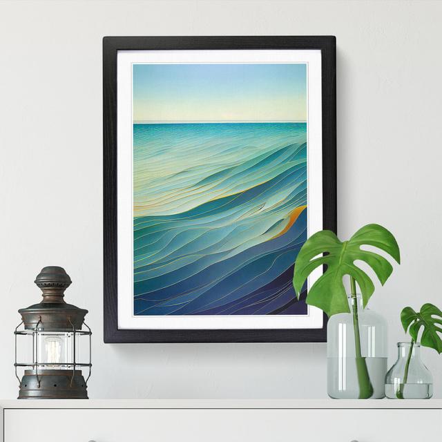 FRM-V0523-1631X Ocean Sea Waves Abstract Vol.3 - Picture Frame Graphic Art Big Box Art Size: 46cm H x 34cm W x 2cm D, Format: Oak on Productcaster.