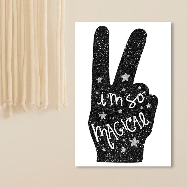 I Am So Magical Peace Glitter - Wrapped Canvas Print East Urban Home Size: 38 cm H x 25 cm W on Productcaster.