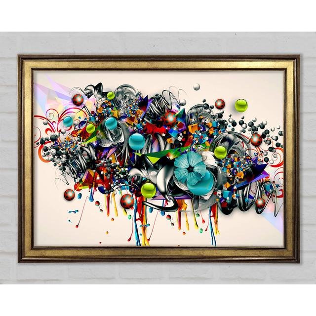 Flower Bubbles Framed Print Ivy Bronx Size: 21cm H x 29.7cm W x 1.5cm D on Productcaster.