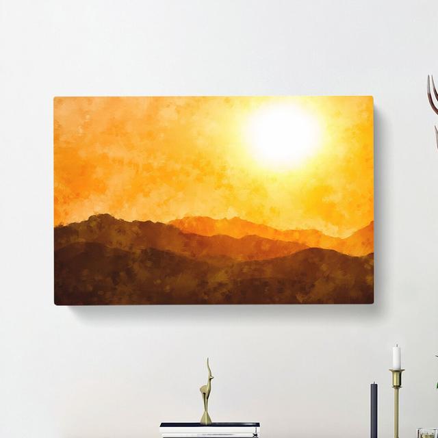 Mountain Layers - Wrapped Canvas Painting East Urban Home Size: 60cm H x 91cm W x 3cm D on Productcaster.