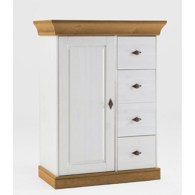 Kelly 88cm Sideboard August Grove Colour: White/Leach-coloured, Size: 117cm H x 88cm W x 44.9cm D on Productcaster.