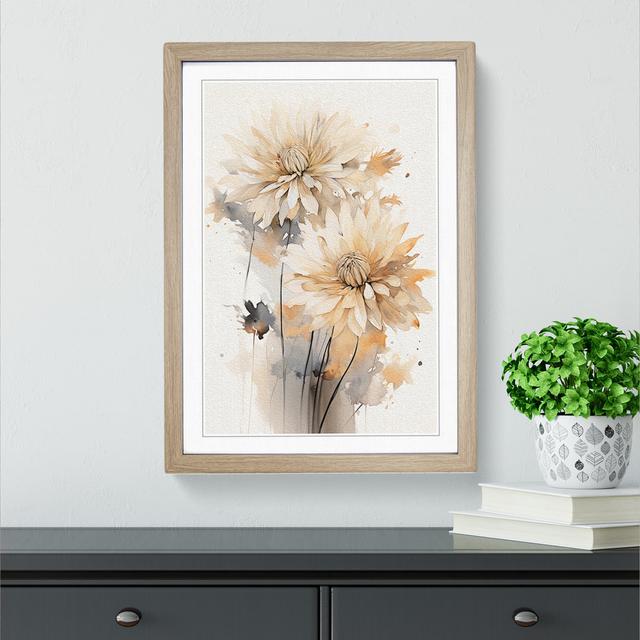 Chrysanthemums Gestural No.2 - Single Picture Frame Print on Wood Marlow Home Co. Size: 46cm H x 34cm W x 2cm D, Format: Oak Framed on Productcaster.