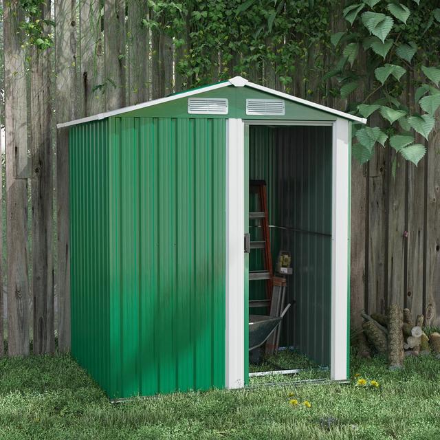 Brely 5 ft. W x 4 ft. Galvanised Steel Pent Garden Shed Dakota Fields on Productcaster.