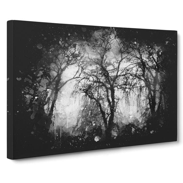 Three Trees at Winter Paint Splash - Wrapped Canvas Graphic Art East Urban Home Size: 40cm H x 60cm W x 3cm D on Productcaster.