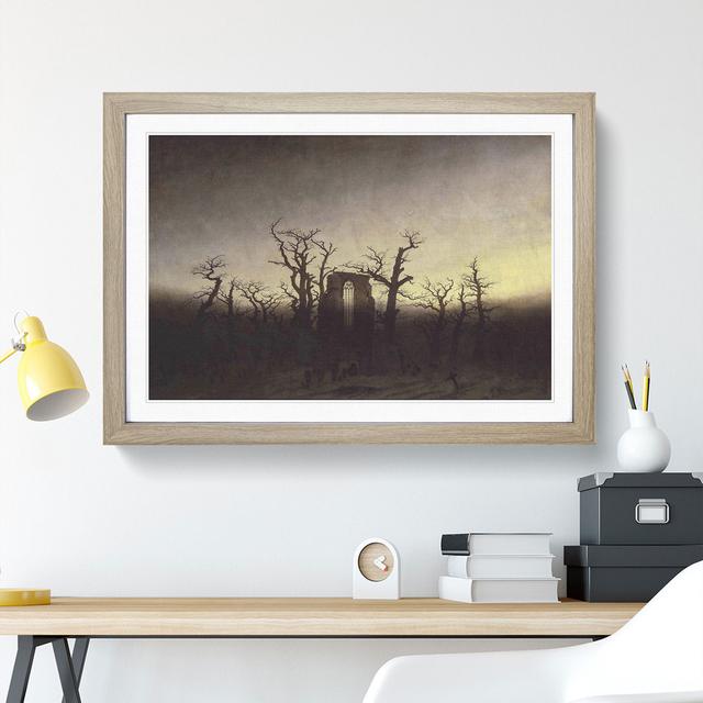 The Abbey and the Oakwood by Caspar David Friedrich - Picture Frame Painting East Urban Home Size: 36cm H x 48cm W x 2cm D, Frame Option: Oak on Productcaster.