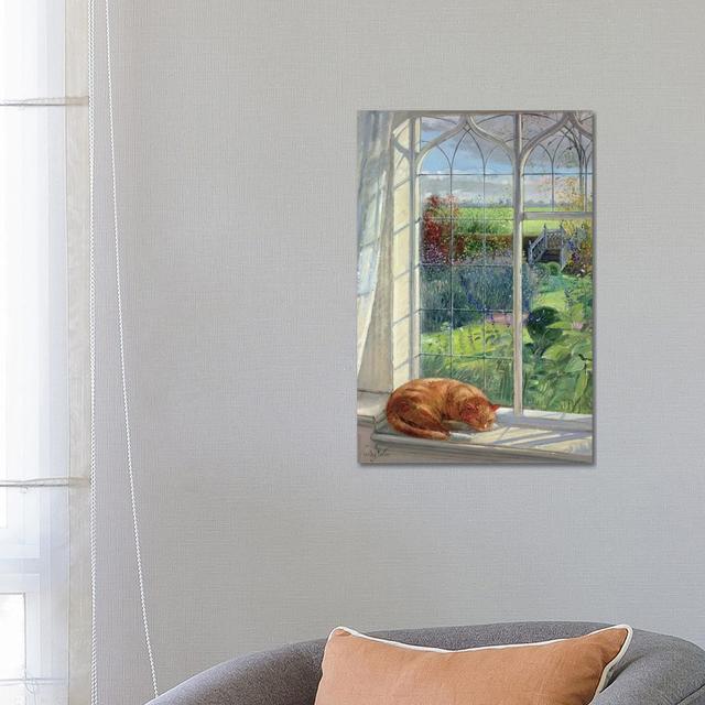 Sleeping Cat And Chinese Bridge by Timothy Easton - Wrapped Canvas Painting ClassicLiving Size: 66.04cm H x 45.72cm W x 3.81cm D on Productcaster.