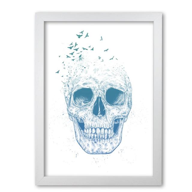 'Let Them Fly Skull' Graphic Art East Urban Home Size: 84 cm H x 59.4 cm W x 5 cm D, Frame Options: White Grain on Productcaster.