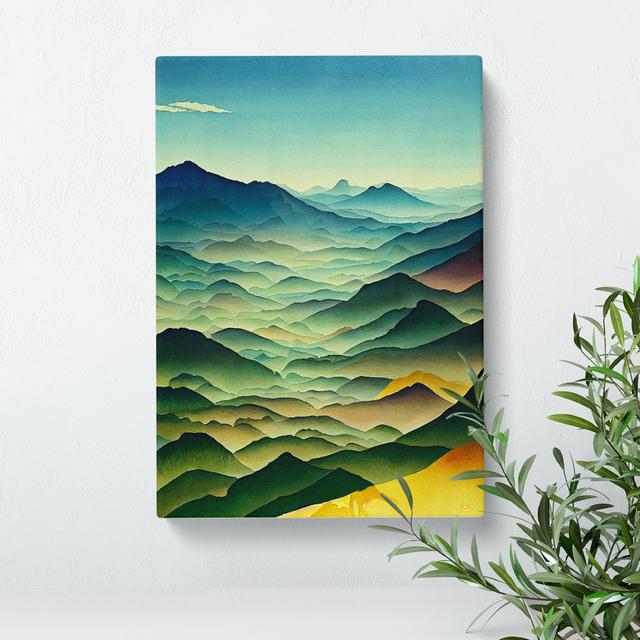 Painting Of A Mountain Landscape - Wrapped Canvas Print Alpen Home Size: 76cm H x 50cm W on Productcaster.