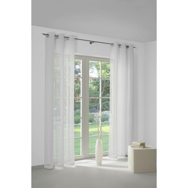 Semi Sheer Curtains (Set of 2) Marlow Home Co. Panel Size: 245 W x 145 D cm, Colour: White on Productcaster.