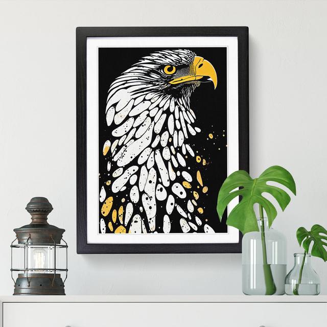 Hiddenite Eagle Paint Splatter Vol.2 - Picture Frame Graphic Art Alpen Home Frame Option: Oak, Size: 34cm H x 25cm W x 2cm D on Productcaster.