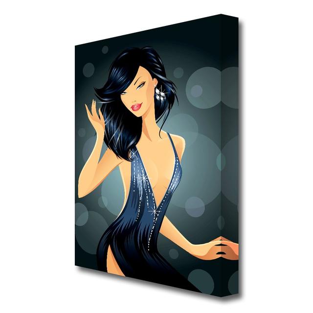 Party Girl - Wrapped Canvas Graphic Art Print East Urban Home Size: 142.2 cm H x 101.6 cm W on Productcaster.