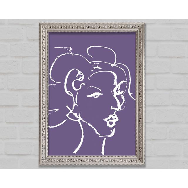 Pretty Lady Sketch Lilac Framed Print Happy Larry Size: 29.7cm H x 42cm W on Productcaster.