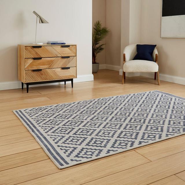 Zaid Machine Woven Blue Area Rug Lark Manor Rug Size: Rectangle 76 x 150cm on Productcaster.