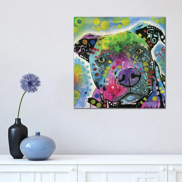 Pit Bull III by Dean Russo - Wrapped Canvas Print ClassicLiving Size: 45.72cm H x 45.72cm W x 3.81cm D on Productcaster.