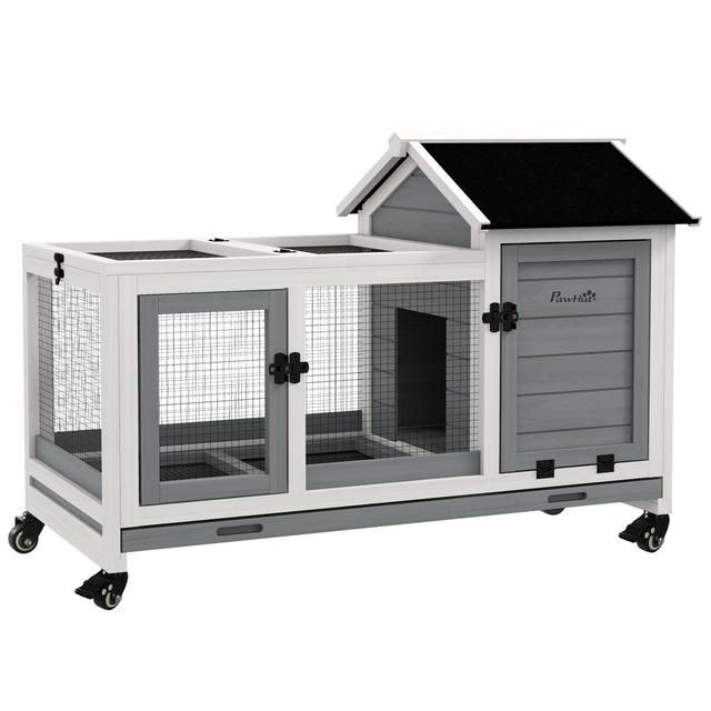 Weather Resistant Rabbit Hutch PawHut Colour: Grey on Productcaster.