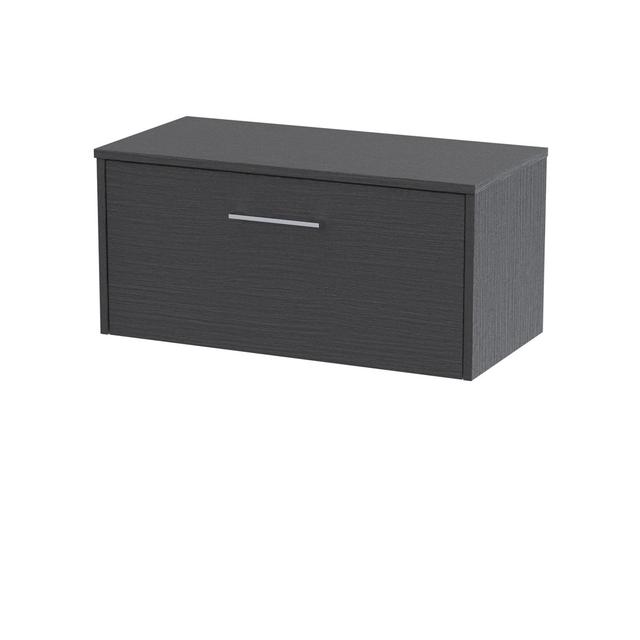 Juno 800mm Wall Hung Single Vanity Unit with Worktop Hudson Reed Base Finish: Graphite Grey on Productcaster.