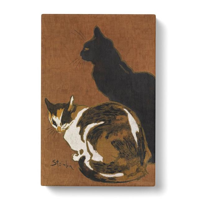 Two Cats by Theophile Steinlen - Wrapped Canvas Painting East Urban Home Size: 50cm H x 35cm W x 3cm D on Productcaster.