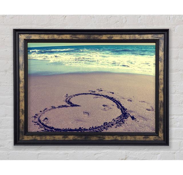 Heart On Beach - Single Picture Frame Art Prints Bright Star Size: 59.7cm H x 84.1cm W x 8cm D on Productcaster.