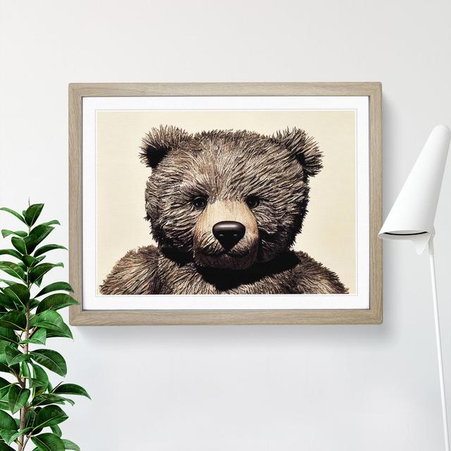 Cool Teddy Bear - Picture Frame Graphic Art Harriet Bee Frame Colour: Oak, Size: 25cm H x 34cm W x 2cm D on Productcaster.