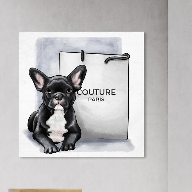 'Frenchie Couture' Graphic Art on Wrapped Canvas East Urban Home Size: 61 cm H x 61 cm W x 3.8 cm D on Productcaster.