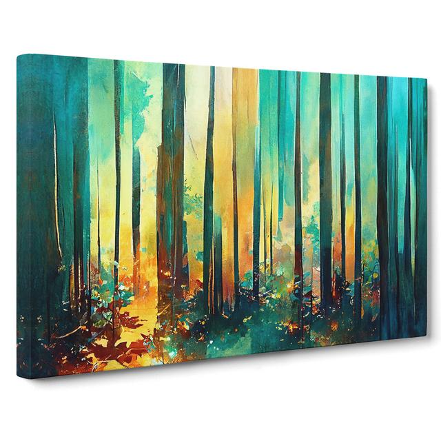 Captivating Abstract Forest Vol.4 - Wrapped Canvas Painting Alpen Home Size: 35cm H x 50cm W x 3cm D on Productcaster.