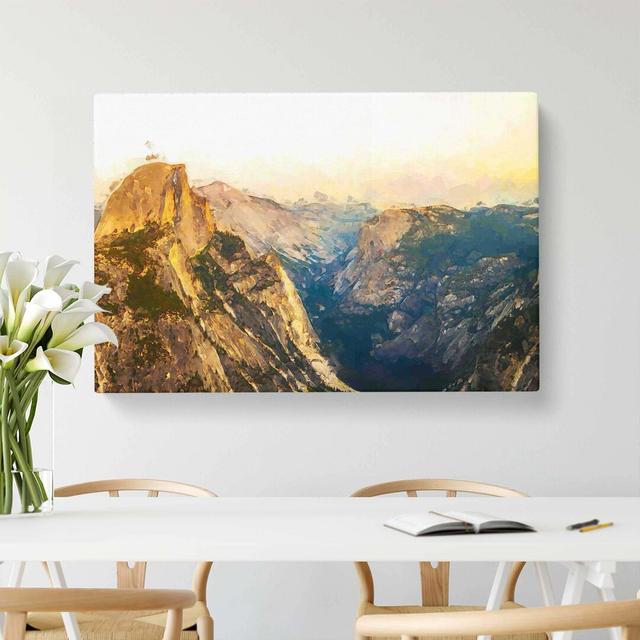 View of Yosemite National Park in Abstract - Wrapped Canvas Graphic Art Print East Urban Home Size: 40cm H x 60cm W x 3cm D on Productcaster.