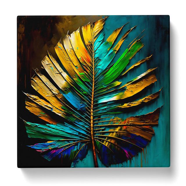 Palm Leaf Palette Knife Painting Bay Isle Home Size: 35cm H x 35cm W on Productcaster.