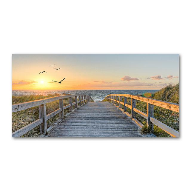 Leinwanddruck - Wandkunst - Drucke auf Leinwand - 140X70 Bildmotiv: Weg zum Strand Haus am Meer on Productcaster.