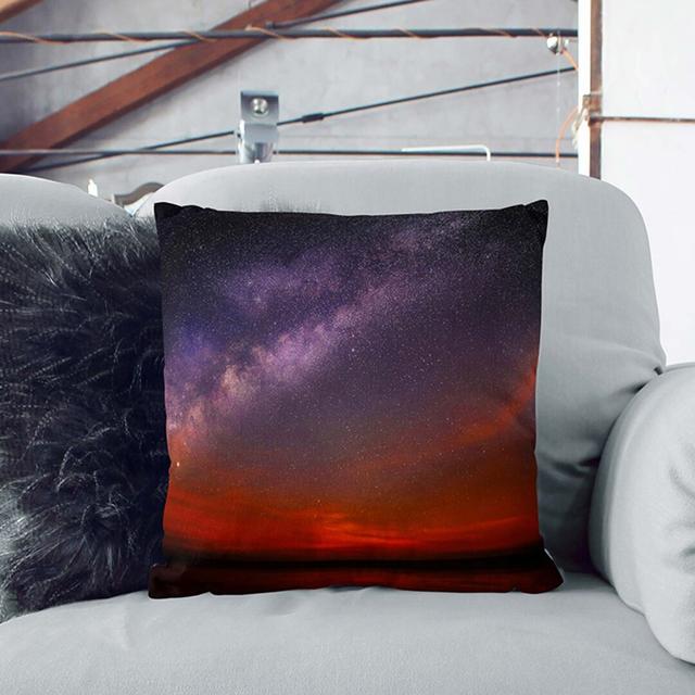 Beauty of the Milky Way Cushion with Filling East Urban Home Size: 40cm H x 40cm W x 15cm D, Backing Colour: Stone on Productcaster.