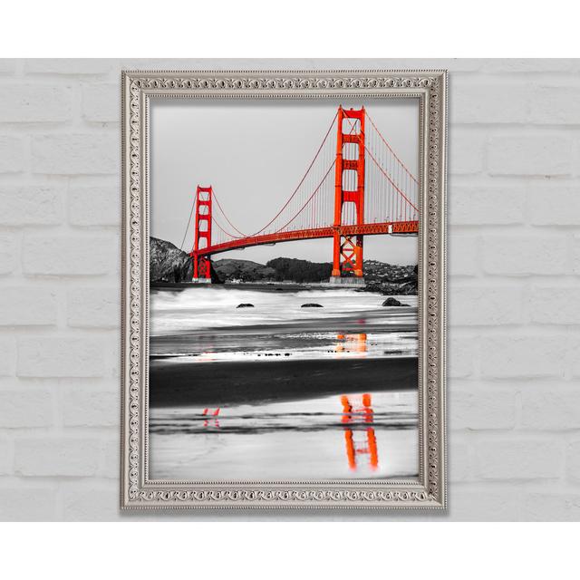 Golden Gate Bridge Red Reflections Framed Print Bright Star Size: 29.7cm H x 21cm W x 3cm D on Productcaster.