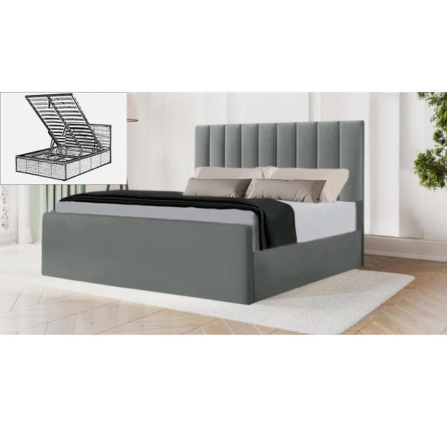 Hampton Storage Bed Brayden Studio Size: Small Double (4'), Colour: Chrome on Productcaster.