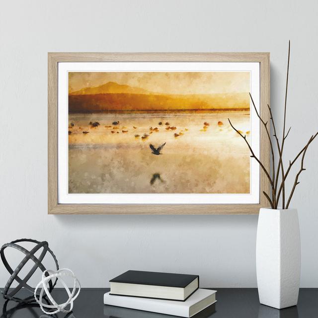 Birds on the Beach - Picture Frame Painting Print East Urban Home Size: 24cm H x 33cm W x 2cm D, Frame Option: Oak Framed on Productcaster.