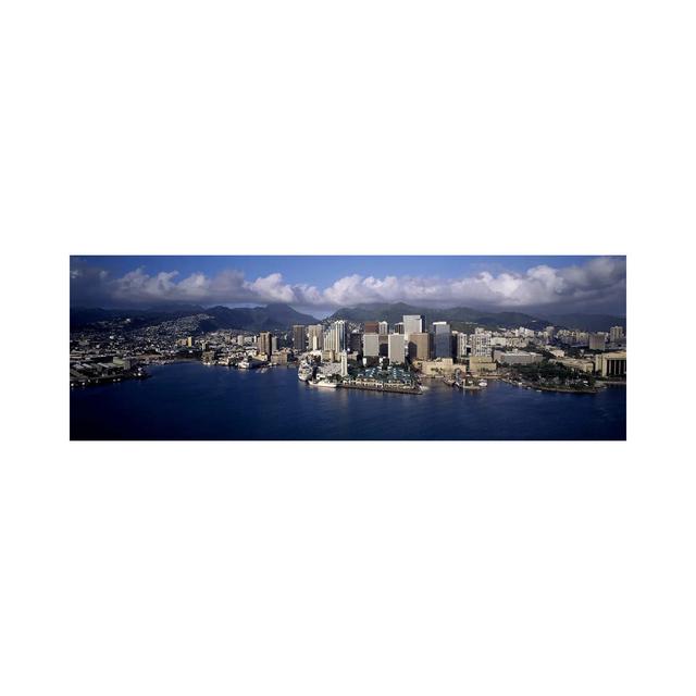 Buildings At The Waterfront, Honolulu, Hawaii, USA - Wrapped Canvas Panoramic Print Brayden Studio Size: 30.48cm H x 91.44cm W x 1.91cm D on Productcaster.