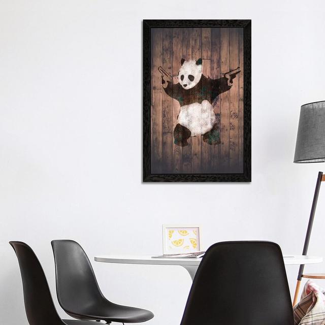 'Panda with Guns' Graphic Art on Wrapped Canvas East Urban Home Size: 66.04cm H x 45.72cm W x 3.81cm D, Format: Black Floater Framed on Productcaster.