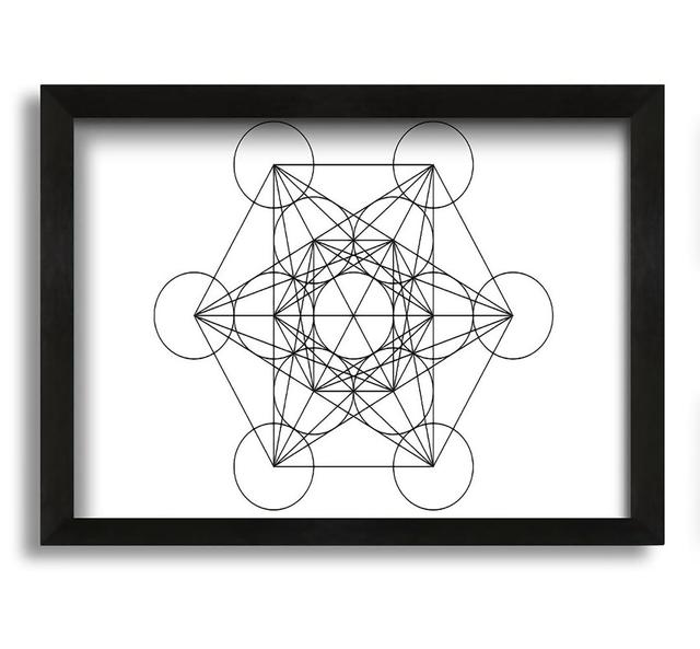 Metatrons Cube Drawing - Single Picture Frame Art Prints Ivy Bronx Size: 60cm H x 84cm W x 10cm D, Format: Black Framed Canvas on Productcaster.